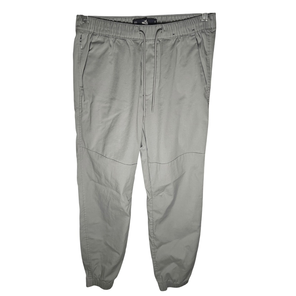 Hollister Joggers Epic Flex Mens Small Pants Light Gray Elastic Waist Tapered S